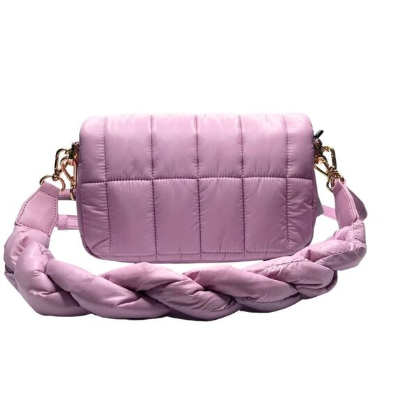 NWT LOVE MOSCHINO LILLA BORSA QUILTED CROSSBODY PUFFER BAG - Picture 3 of 13